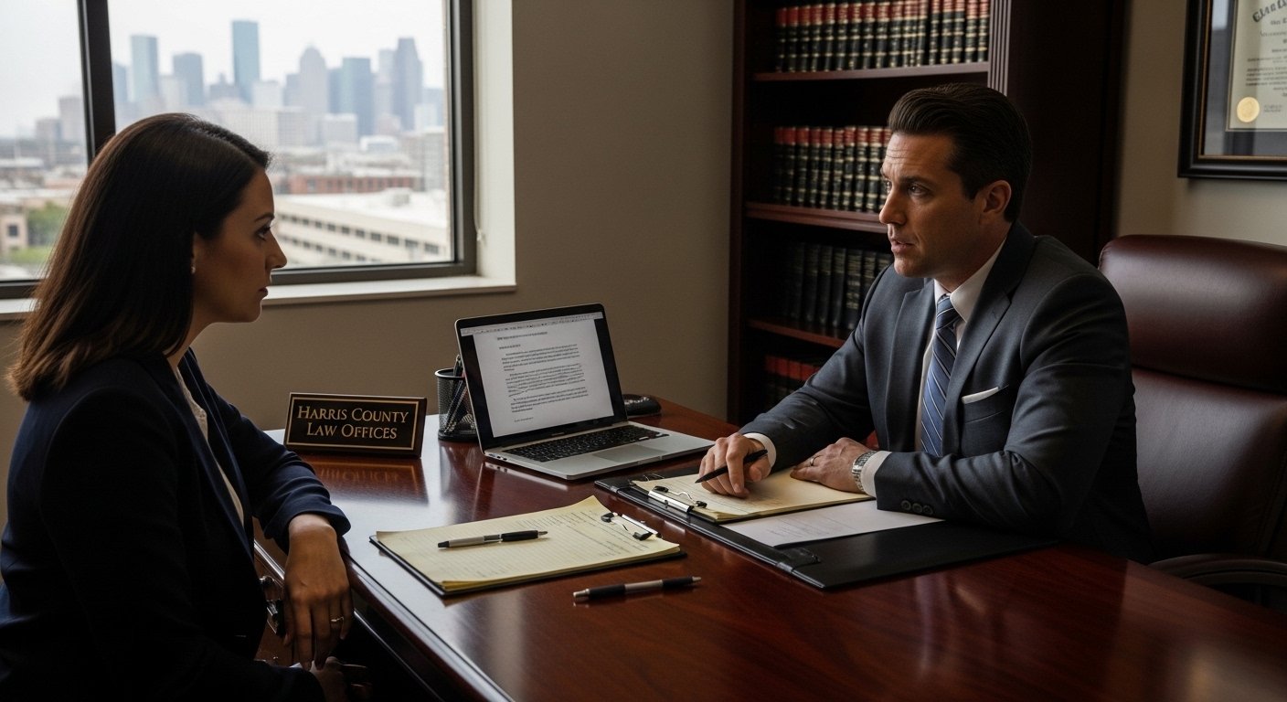 Client asking questions about a Harris County drunk driving accident lawyer