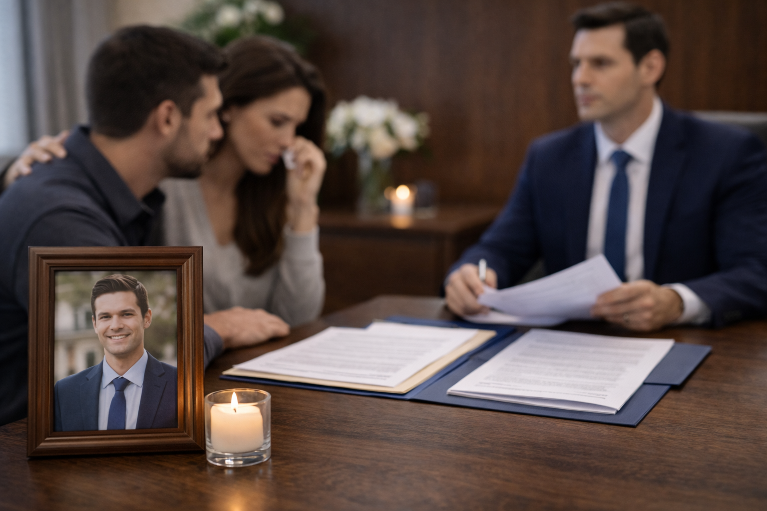 Consolation in a lawyer's office