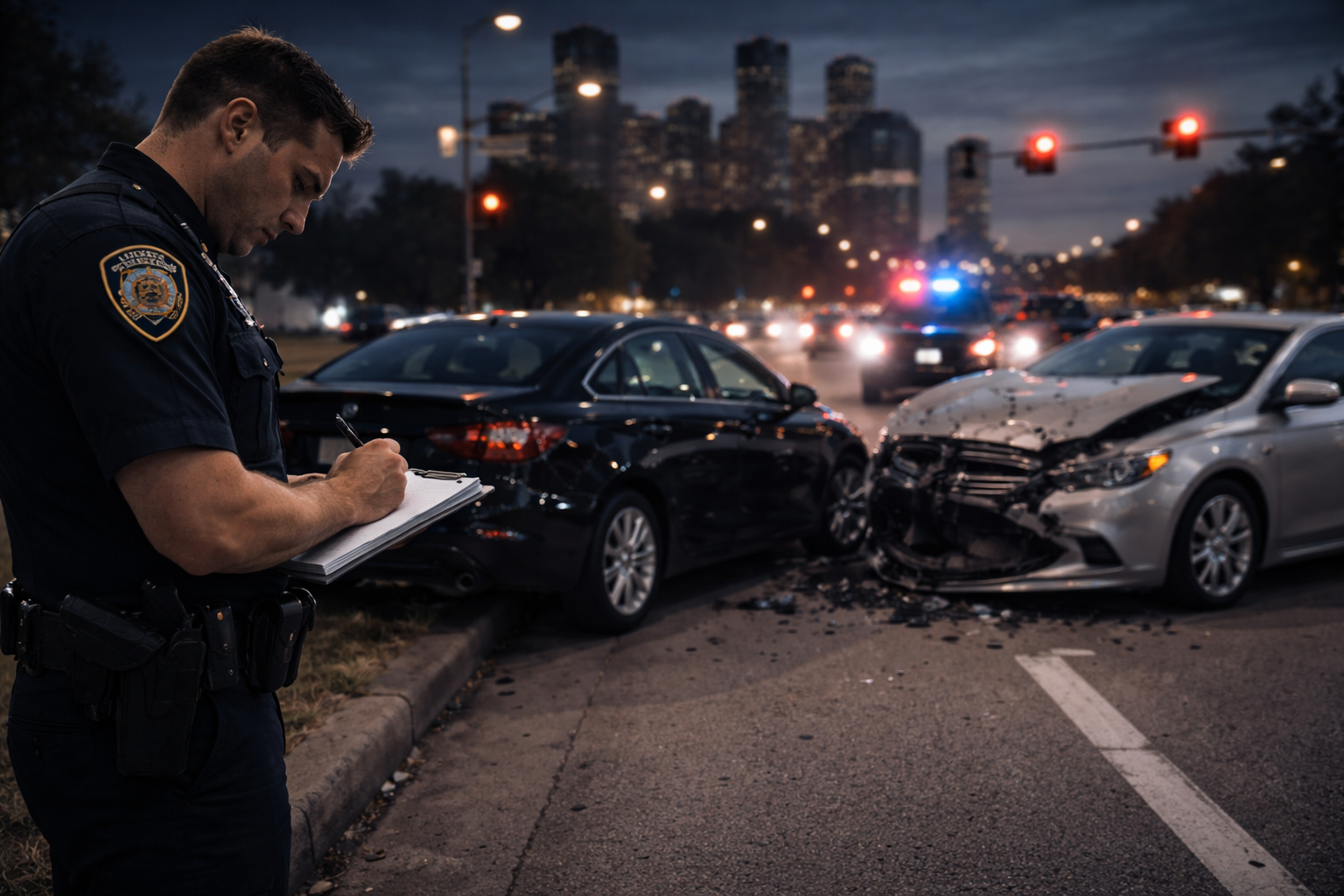 Emergency response in Houston night crash