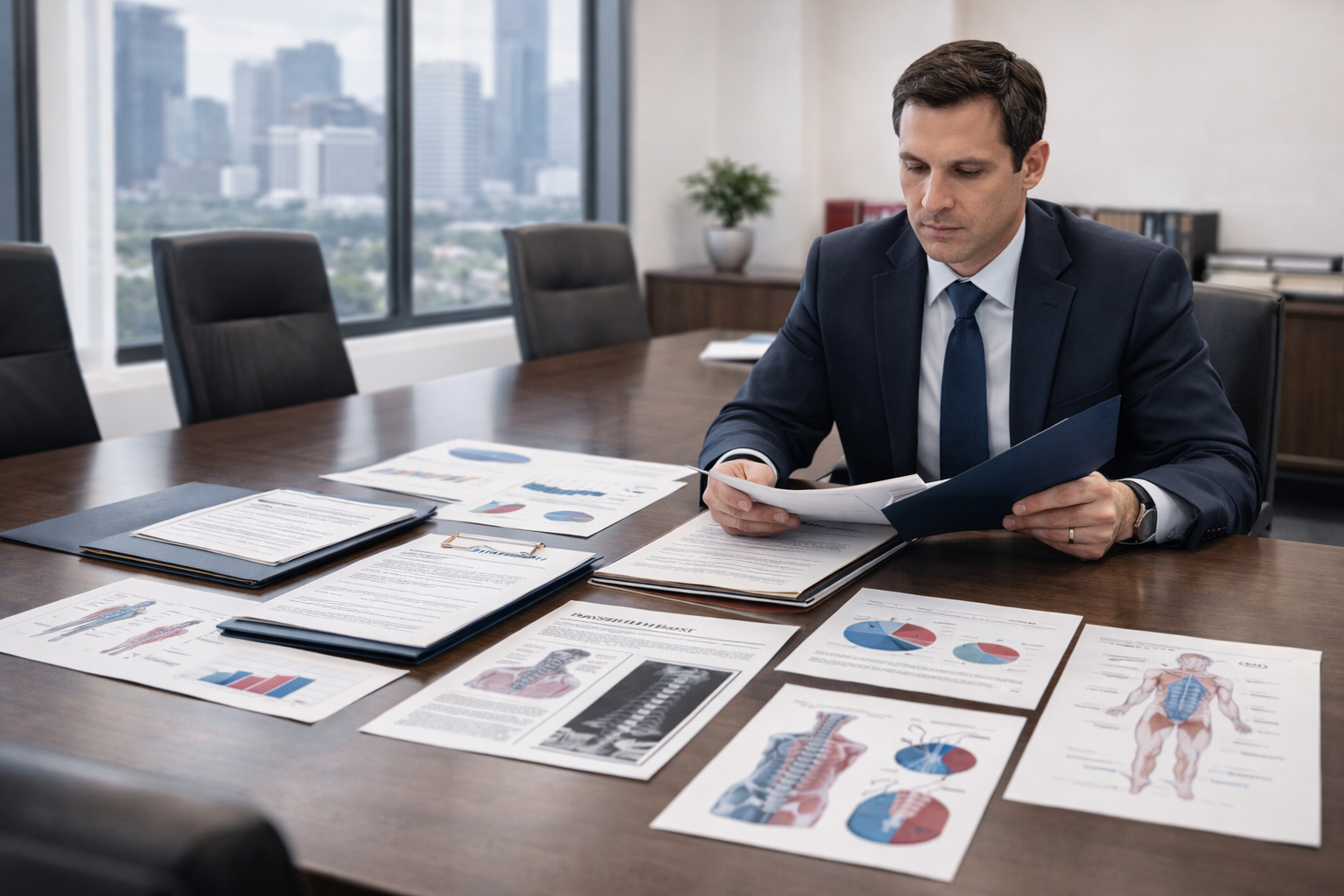 Focused on legal documents and charts