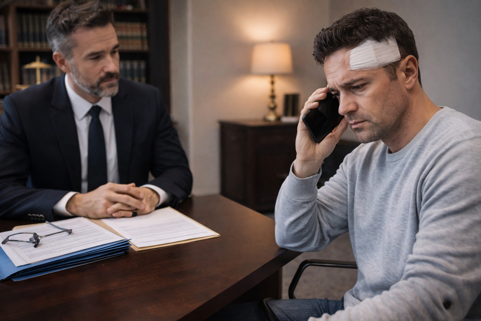 Injury consultation in a law office