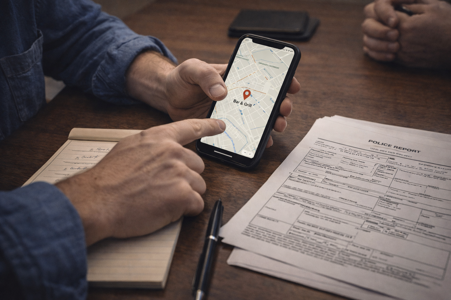 Investigating the bar & grill location