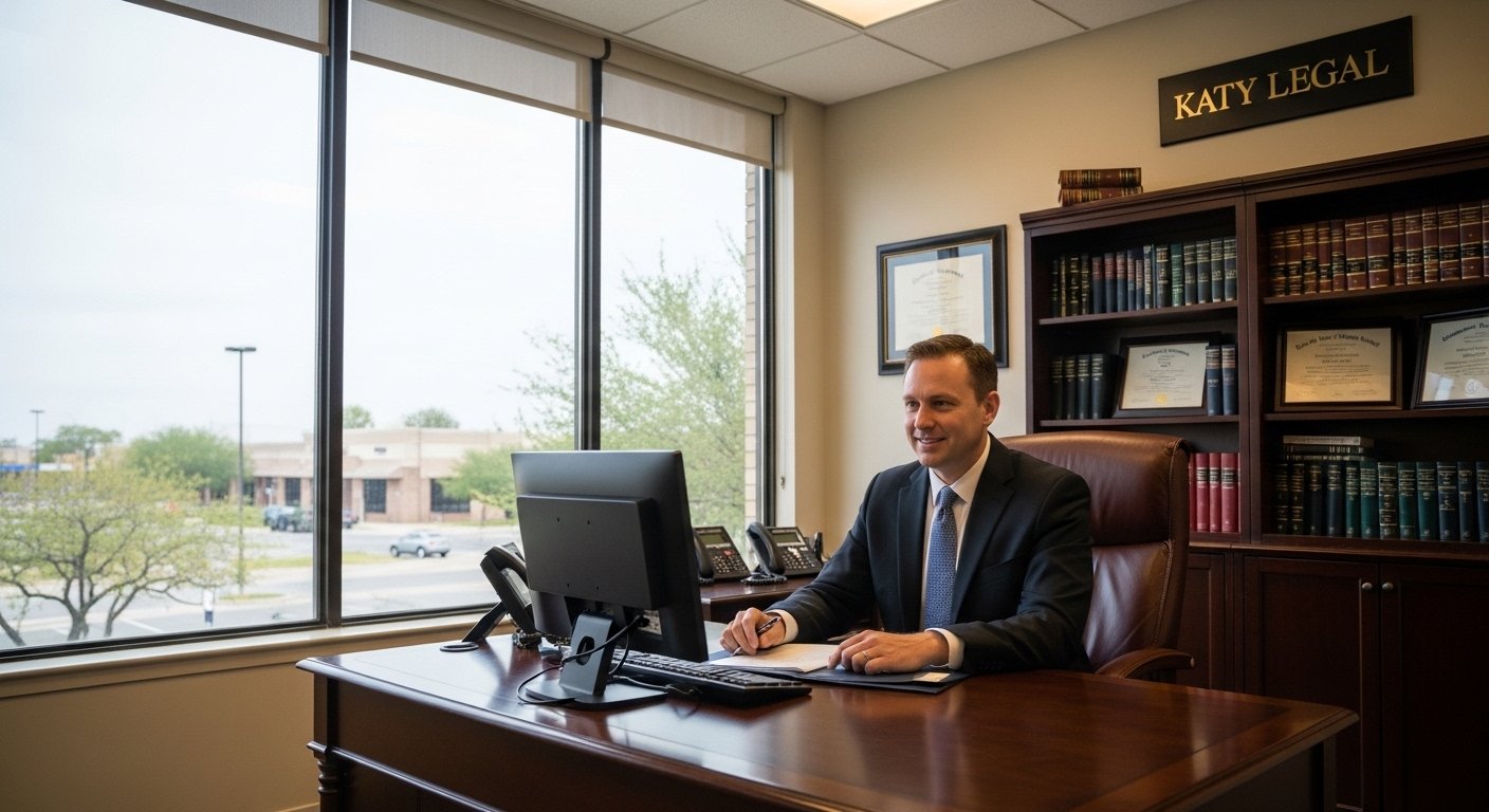 Lawyer reviewing proof in a Katy drunk driving accident case