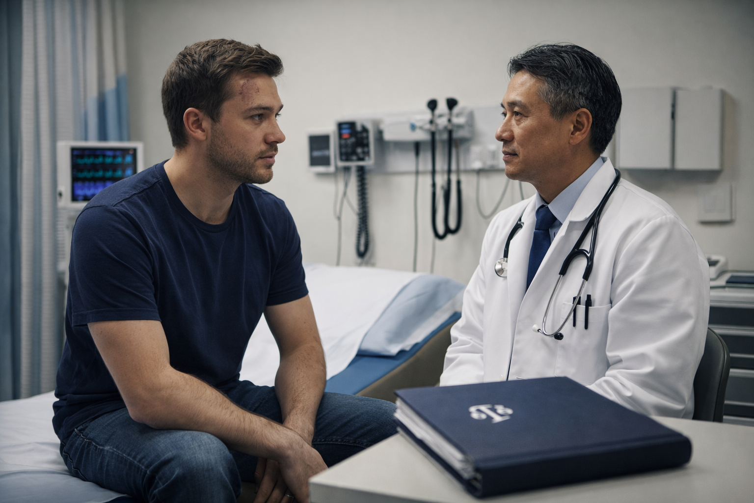 Medical consultation in the exam room