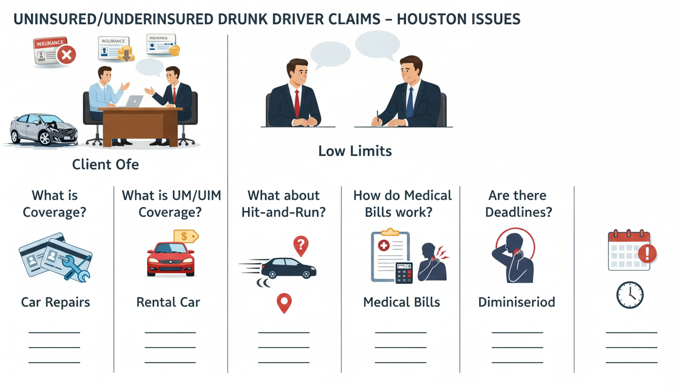 uninsured underinsured drunk driver claims Houston FAQ image