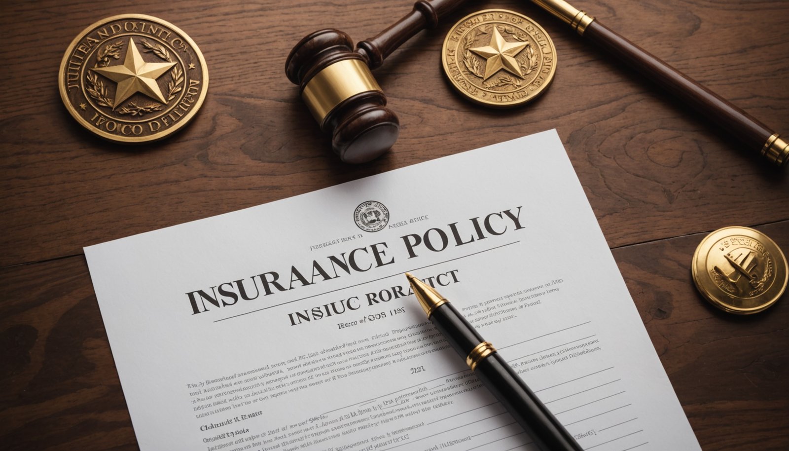 Houston car accident lawyer navigating drunk driver insurance claim process with Texas policy documents and legal gavel