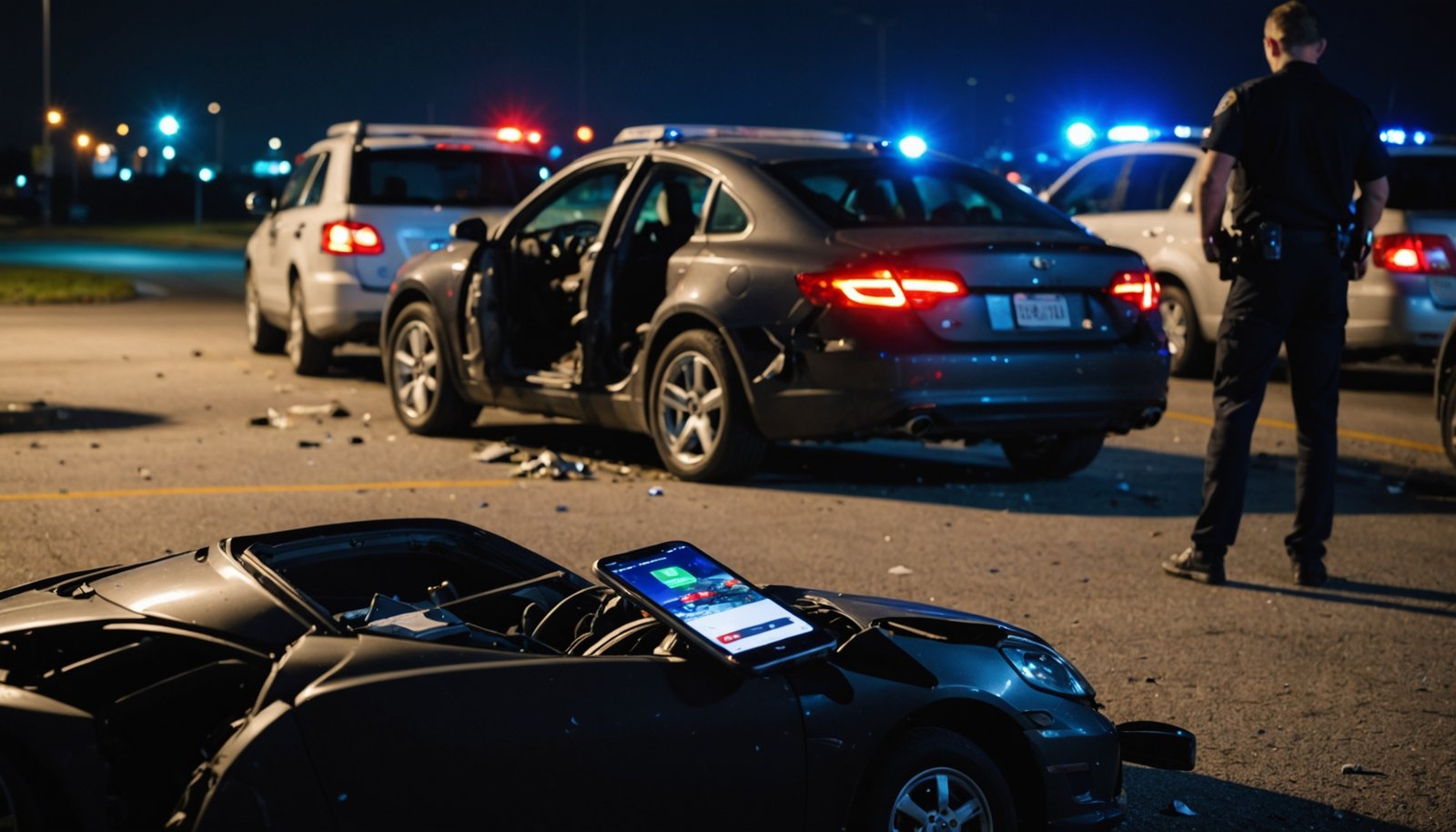 Houston drunk driving crash victim calling 911 at crash scene - step 1 to protect your injury claim