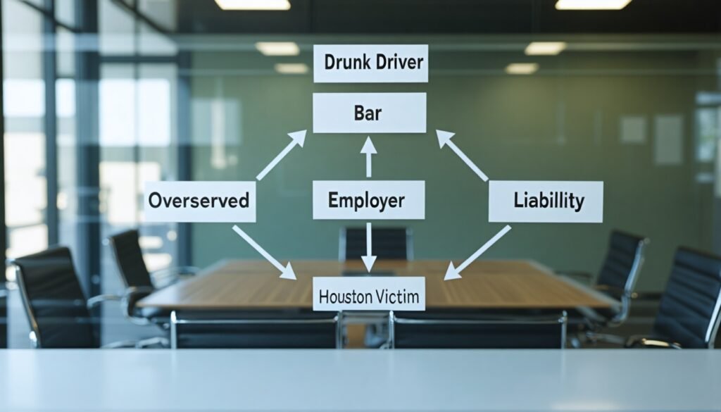 Houston overserved drunk driver accident lawyer coordinating third-party claims against bar employer and drunk driver simultaneously